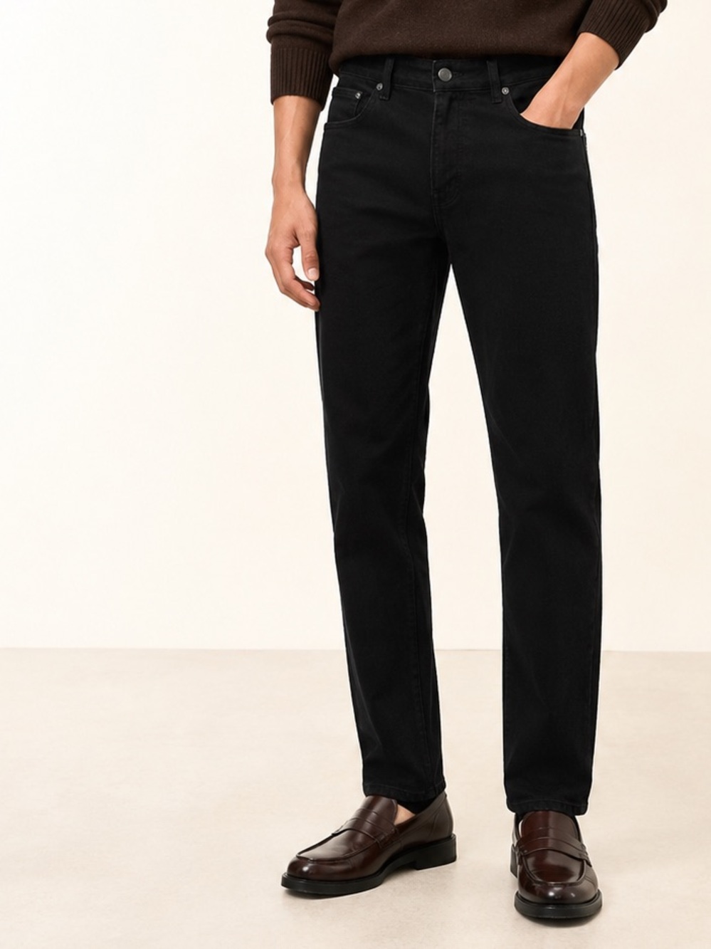 HUGO Boss Straight Leg Black Jeans Minimalist 5 Pocket Sz 34